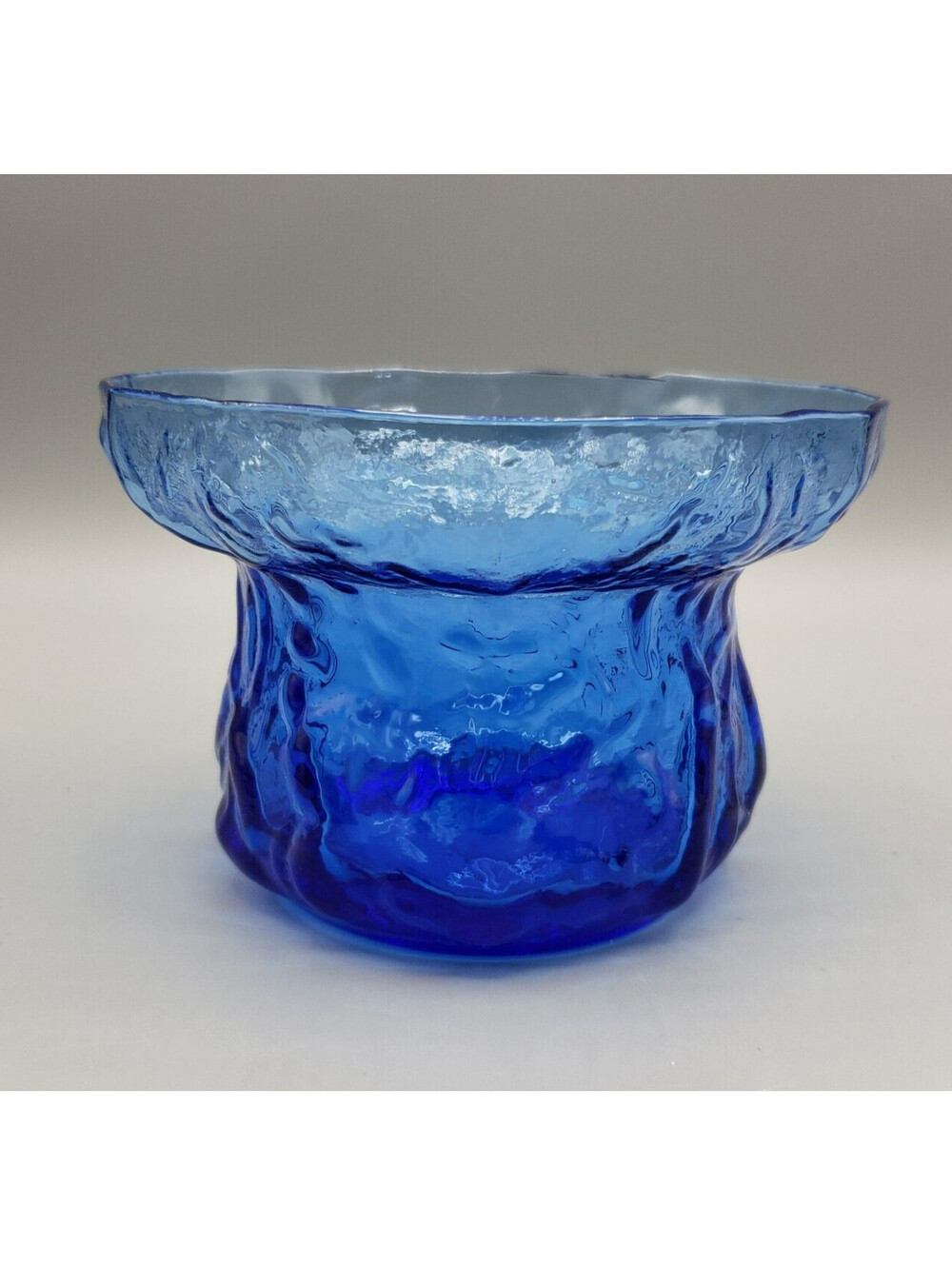 Vintage Seneca Driftwood Art Glass Flowerlite Vase Delphine Royal Blue